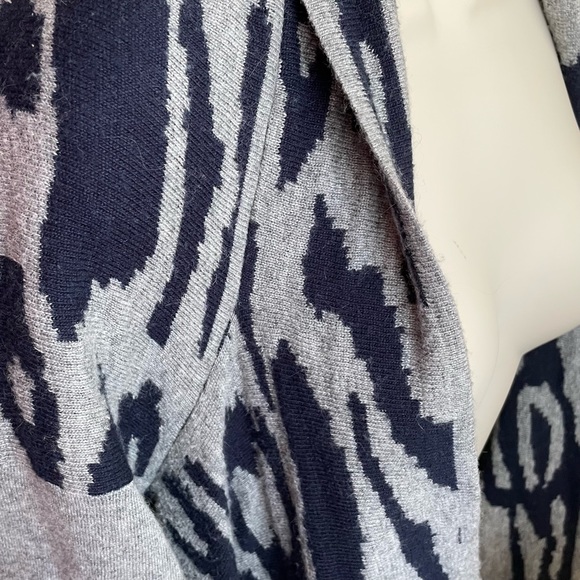 Patricia Luca Milano Waterfall Front Open Cardigan Sweater Animal Print S/M - Picture 9 of 9